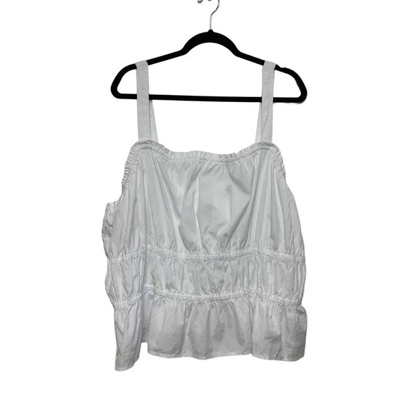 NWT Madewell Poplin Sophia Peplum Tank - Plus Size Ruffle Blouse Top - Picture 3 of 8